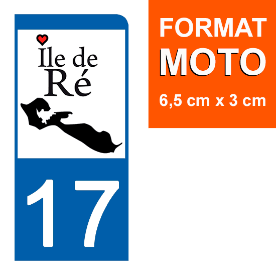 17 ÎLE DE RÉ - Stickers pour plaque d'immatriculation, disponible pour AUTO et MOTO
