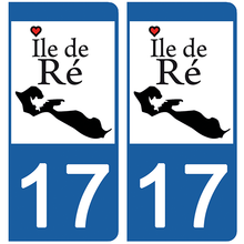 Charger l&#39;image dans la galerie, 17 ÎLE DE RÉ - Stickers pour plaque d&#39;immatriculation, disponible pour AUTO et MOTO
