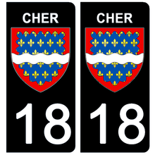 Load the image in the gallery, 18 CHER - Stickers for license plate, available for AUTO and MOTO