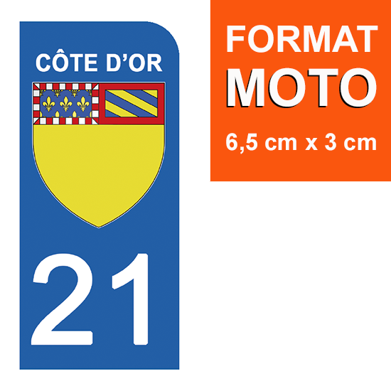 21 COTE D'OR - Stickers pour plaque d'immatriculation, disponible pour AUTO et MOTO