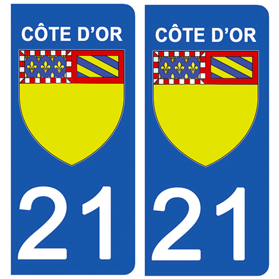 Aufkleber Für Nummernschild – Departement 90 Territoire-de-Belfort Mit Logo Bourgogne-Franche-Comté