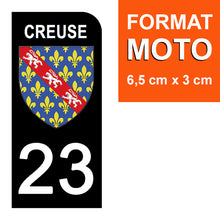 Load the image in the gallery, 23 CREUSE - Stickers for license plate, available for CAR and MOTO