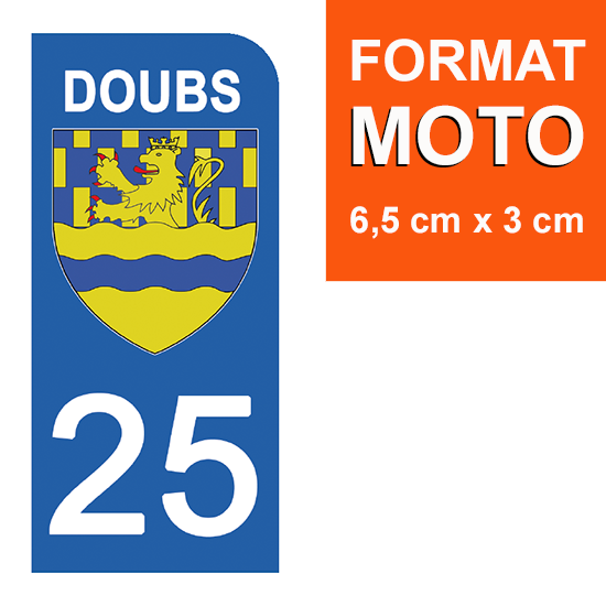 25 DOUBS - Stickers pour plaque d'immatriculation, disponible pour AUTO et MOTO