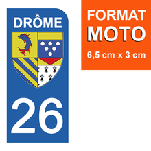 Load the image in the gallery, 26 DRÔME - License plate stickers, available for AUTO and MOTO