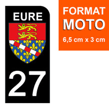 Charger l&#39;image dans la galerie, 27 EURE - Stickers pour plaque d&#39;immatriculation, disponible pour AUTO et MOTO

