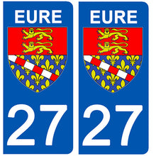 Load the image in the gallery, 27 EURE - Stickers for license plate, available for AUTO and MOTO