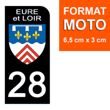 Load the image in the gallery, 28 EURE et LOIRE - License plate stickers, available for AUTO and MOTO