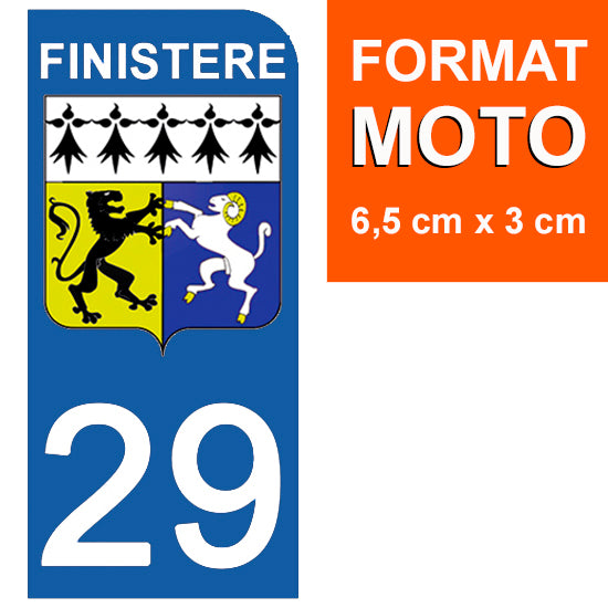 29 FINISTERE - Stickers pour plaque d'immatriculation, disponible pour AUTO et MOTO