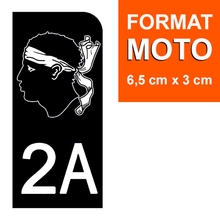 Charger l&#39;image dans la galerie, 2A CORSE - Stickers pour plaque d&#39;immatriculation, disponible pour AUTO et MOTO
