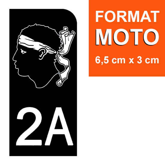 Lot De 2 Stickers Plaque Immatriculation Logo Corse - Tête De Maure - Dimensions 10x4.7cm - Décoration Auto