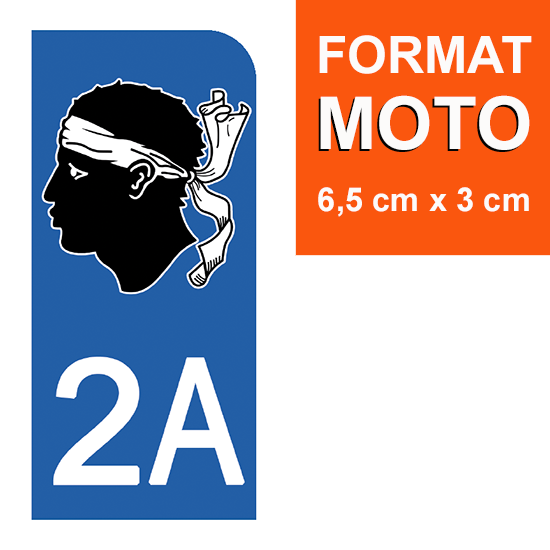 2A CORSE - Stickers pour plaque d'immatriculation, disponible pour AUTO et MOTO