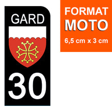 Charger l&#39;image dans la galerie, 30 GARD - Stickers pour plaque d&#39;immatriculation, disponible pour AUTO et MOTO
