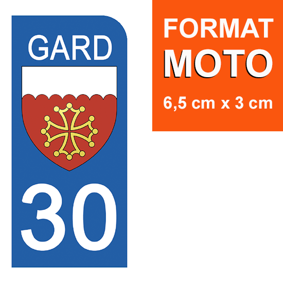 30 GARD - Stickers pour plaque d'immatriculation, disponible pour AUTO et MOTO