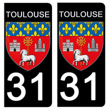 Load the image in the gallery, 31 TOULOUSE, HAUTE GARONNE - License plate stickers, available for AUTO and MOTO