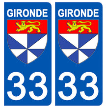 Load the image in the gallery, 33 GIRONDE - Stickers for license plate, available for AUTO and MOTO