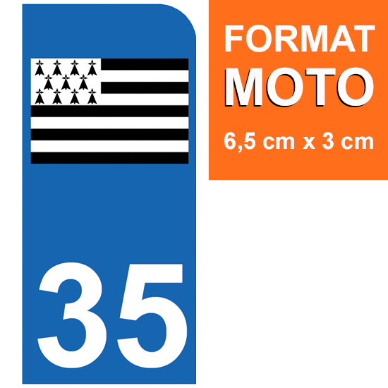 35 ILLE ET VILAINE, Gwen-ha-Du - Stickers pour plaque d'immatriculation, disponible pour AUTO et MOTO