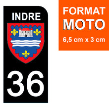 Load the image in the gallery, 36 INDRE - Stickers for license plate, available for AUTO and MOTO