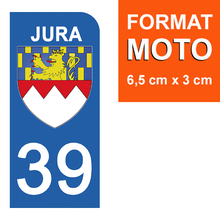 Charger l&#39;image dans la galerie, 39 JURA - Stickers pour plaque d&#39;immatriculation, disponible pour AUTO et MOTO
