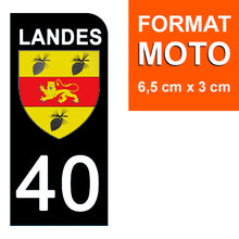Load the image in the gallery, 40 LANDES - Stickers for license plate, available for AUTO and MOTO