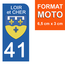 Load the image in the gallery, 41 LOIR et CHER - Stickers for license plate, available for AUTO and MOTO