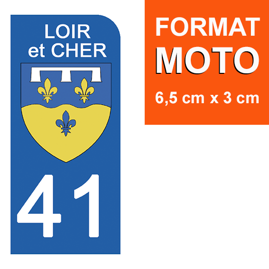 41 LOIR et CHER - Stickers pour plaque d'immatriculation, disponible pour AUTO et MOTO