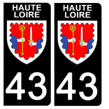 Load the image in the gallery, 43 HAUTE LOIRE - Stickers for license plate, available for AUTO and MOTO