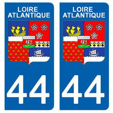 Charger l&#39;image dans la galerie, 44 LOIRE ATLANTIQUE - Stickers pour plaque d&#39;immatriculation, disponible pour AUTO et MOTO
