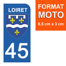 Load the image in the gallery, 45 LOIRET - Stickers for license plate, available for CAR and MOTO