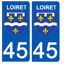 Load the image in the gallery, 45 LOIRET - Stickers for license plate, available for CAR and MOTO