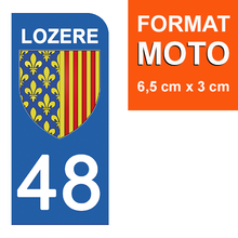 Load the image in the gallery, 48 LOZERE - Stickers for license plate, available for AUTO and MOTO