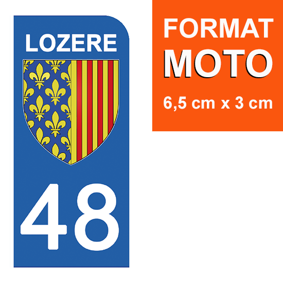 48 LOZERE - Stickers pour plaque d'immatriculation, disponible pour AUTO et MOTO