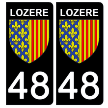 Load the image in the gallery, 48 LOZERE - Stickers for license plate, available for AUTO and MOTO