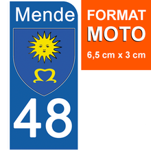 Load the image in the gallery, 48 LOZERE MENDE - Stickers for license plate, available for CAR and MOTO