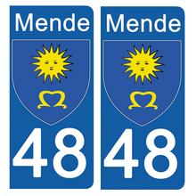 Load the image in the gallery, 48 LOZERE MENDE - Stickers for license plate, available for CAR and MOTO