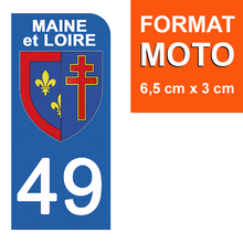 Load the image in the gallery, 49 MAINE et LOIRE - Stickers for license plate, available for CAR and MOTO