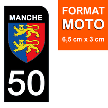 Load the image in the gallery, 50 MANCHE - Stickers for license plate, available for AUTO and MOTO
