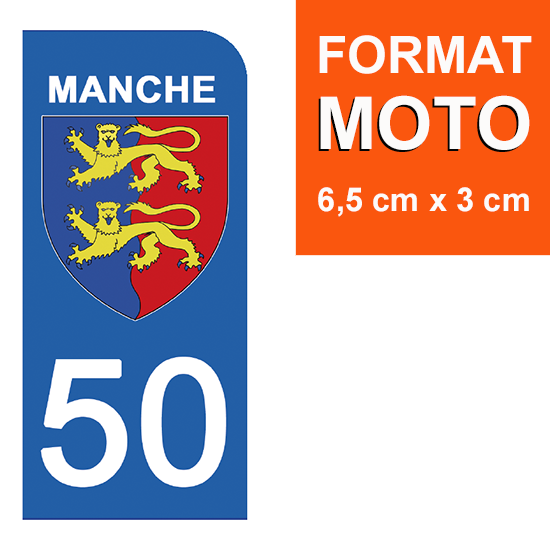 50 MANCHE - Stickers pour plaque d'immatriculation, disponible pour AUTO et MOTO