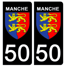 Charger l&#39;image dans la galerie, 50 MANCHE - Stickers pour plaque d&#39;immatriculation, disponible pour AUTO et MOTO
