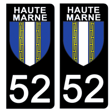 Load the image in the gallery, 52 HAUTE MARNE - Stickers for license plate, available for CAR and MOTO