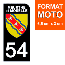 Charger l&#39;image dans la galerie, 54 MEURTHE et MOSELLE - Stickers pour plaque d&#39;immatriculation, disponible pour AUTO et MOTO
