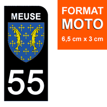Load the image in the gallery, 55 MEUSE - Stickers for license plate, available for CAR and MOTO