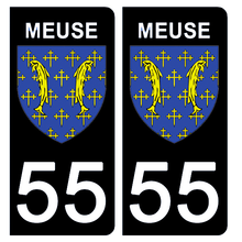 Load the image in the gallery, 55 MEUSE - Stickers for license plate, available for CAR and MOTO