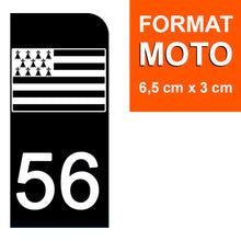 Charger l&#39;image dans la galerie, 56 Gwen-ha-Du - Stickers pour plaque d&#39;immatriculation, disponible pour AUTO et MOTO
