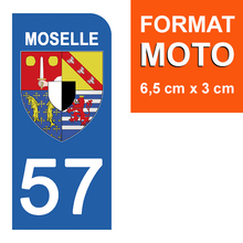 Load the image in the gallery, 57 MOSELLE - Stickers for license plate, available for AUTO and MOTO