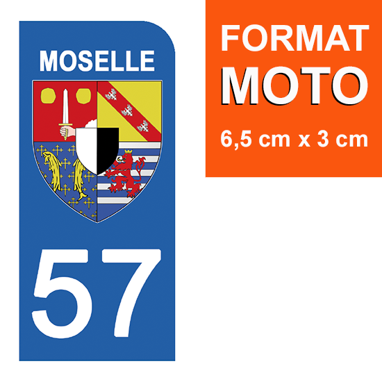 57 MOSELLE - Stickers pour plaque d'immatriculation, disponible pour AUTO et MOTO
