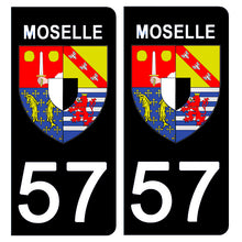 Load the image in the gallery, 57 MOSELLE - Stickers for license plate, available for AUTO and MOTO