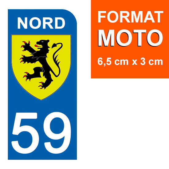 59 NORD - Stickers pour plaque d'immatriculation, disponible pour AUTO et MOTO