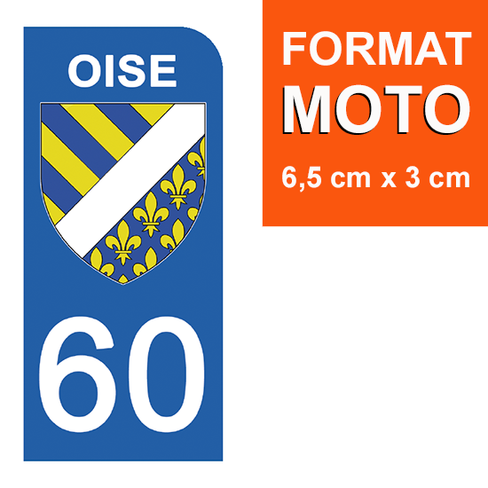 60 OISE - Stickers pour plaque d'immatriculation, disponible pour AUTO et MOTO