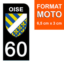 Charger l&#39;image dans la galerie, 60 OISE - Stickers pour plaque d&#39;immatriculation, disponible pour AUTO et MOTO
