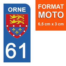 Load the image in the gallery, 61 ORNE - Stickers for license plate, available for AUTO and MOTO